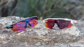 The new Oakley Radar EV Path Prizm is available in either a black Trail or a white/red Road model