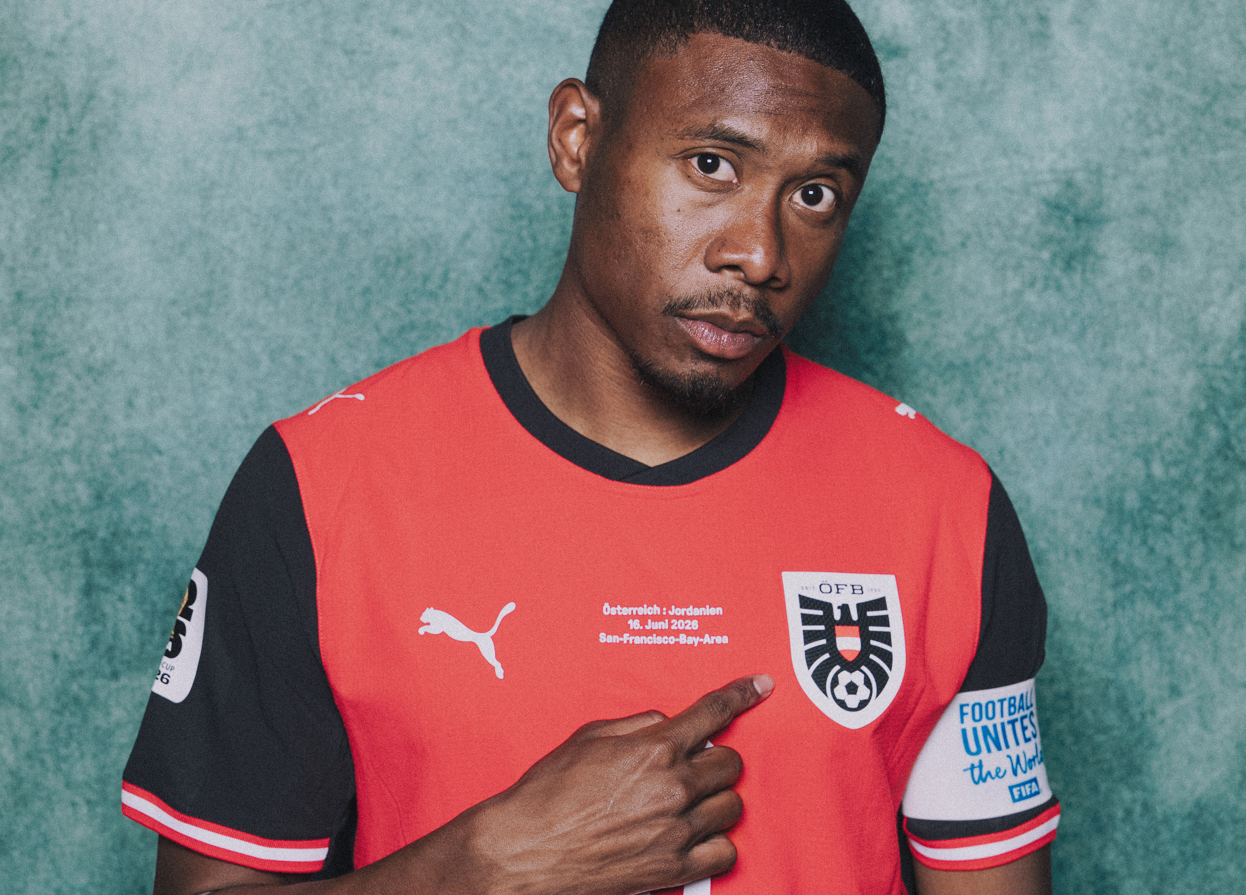 GOLETA, CALIFORNIA - JUNE 06: (EXCLUSIVE COVERAGE) (EDITOR&amp;apos;S NOTE: This image has been digitally altered.) David Alaba #8 of Austria poses for a portrait during the official FIFA World Cup 2026 portrait session on June 06, 2026 in Goleta, California. (Photo by Richard Heathcote - FIFA/FIFA via Getty Images)