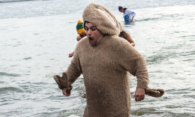 Toronto, Canada, polar bear swim.