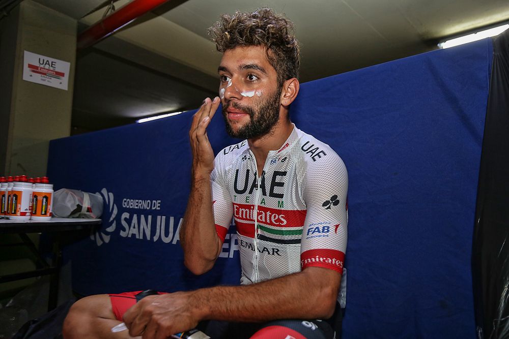 Fernando Gaviria (UAE - Team Emirates) gets ready to train before Vuelta a San Juan