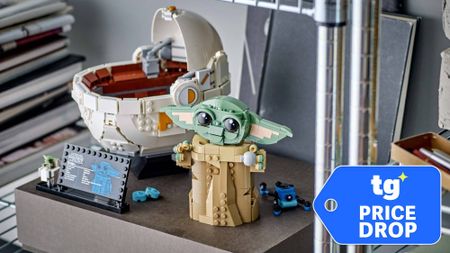 Lego Star Wars Grogu Hover Pram building set on shelf
