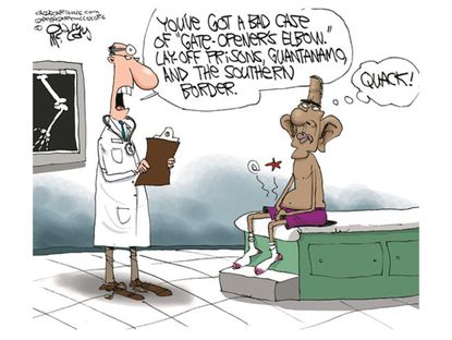 Obama cartoon Gitmo prisoners