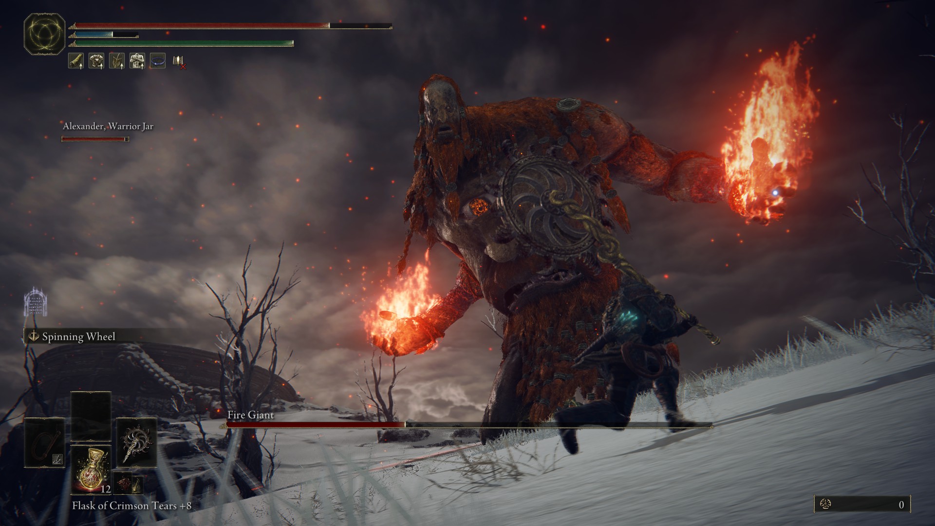 A player running away from an Elden Ring boss