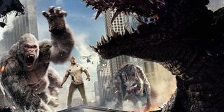 big animals clash dwayne johnson the rock Rampage movie