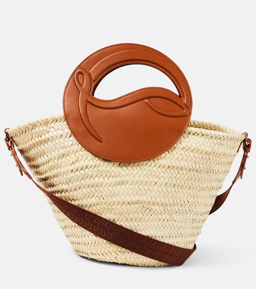 Biloumoon Straw and Leather Basket Bag