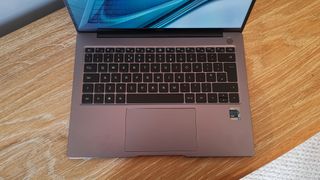The full keyboard and touchpad of the Huawei MateBook 14s