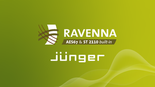 Junger Audio logo and RAVENNA logo after partnership.