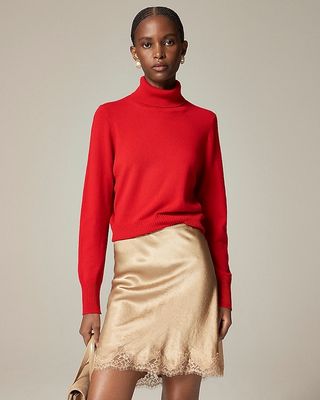 Cashmere Shrunken Turtleneck Sweater