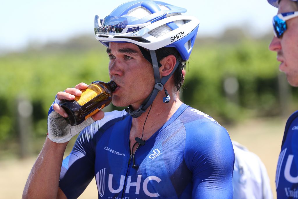 A ginger beer post-win for Travis McCabe (UnitedHealthcare)