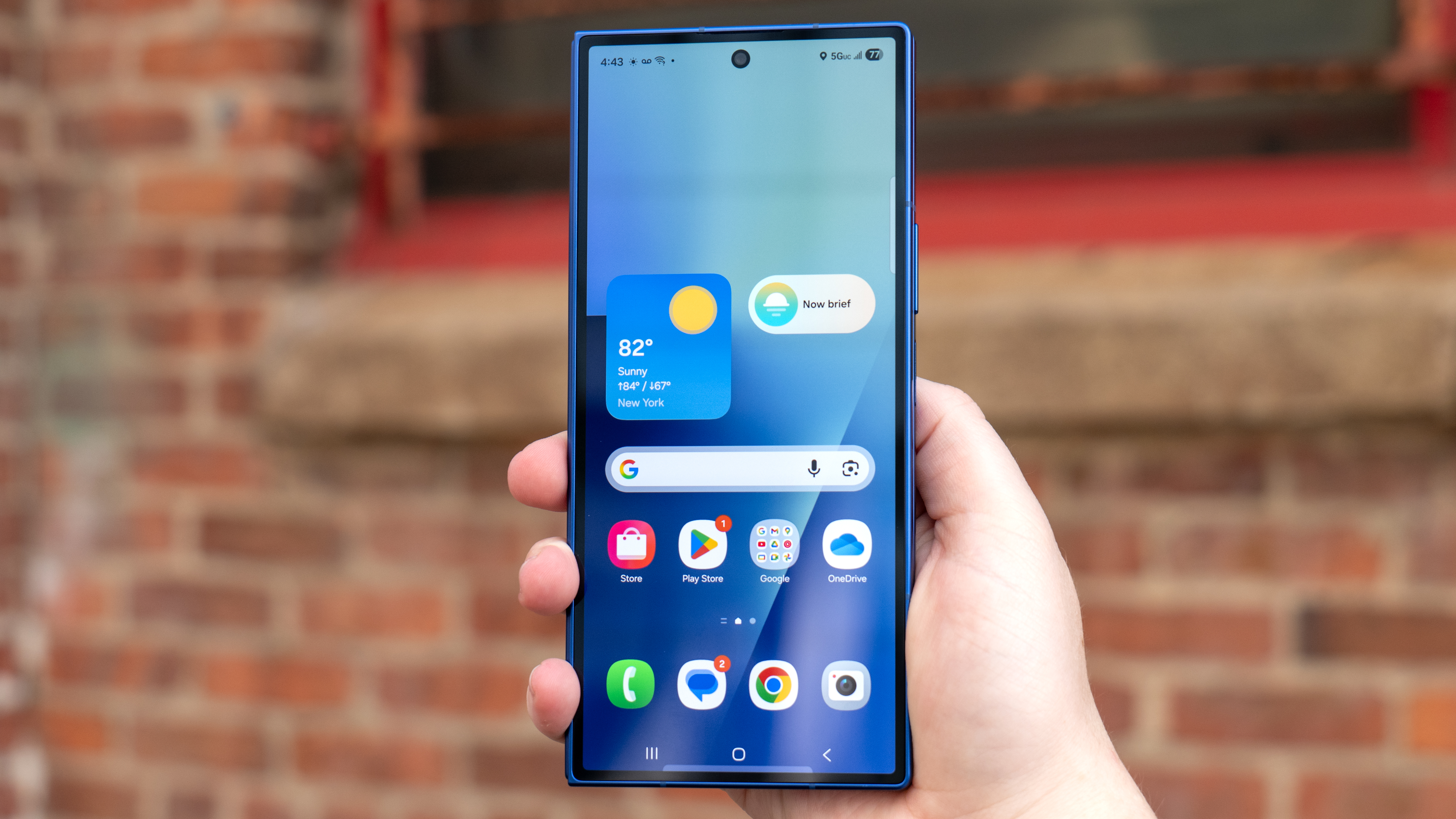 Galaxy Z Fold 7 held in the hand using the cover screen.