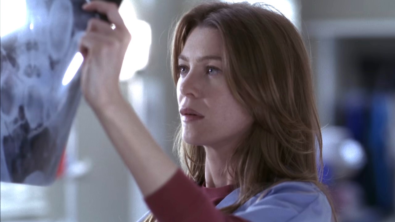 Ellen Pompeo as Meredith Grey on Grey's Anatomy.