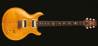 Santana Prototype: Demonstrative of what was built for early meetings with Carlos and Neal Schon, this guitar features a Vintage Yellow finish and a roller nut. It was built for Schon.