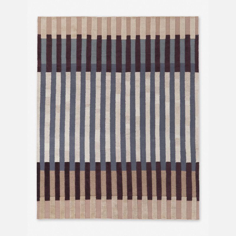 purple striped rug