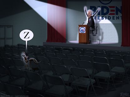 Political Cartoon U.S. Joe Biden 2020 campaign announcement