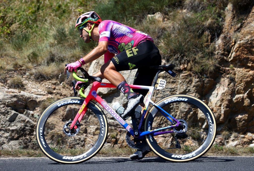 MENDE FRANCE JULY 16 Alberto Bettiol of Italy and Team EF Education Easypost competes in the chase group during the 109th Tour de France 2022 Stage 14 a 1925km stage from SaintEtienne to Mende 1009m TDF2022 WorldTour on July 16 2022 in Mende France Photo by Michael SteeleGetty Images
