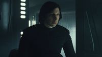 Kylo Ren (Adam Driver) communicates with Rey in Star Wars: The Last Jedi.