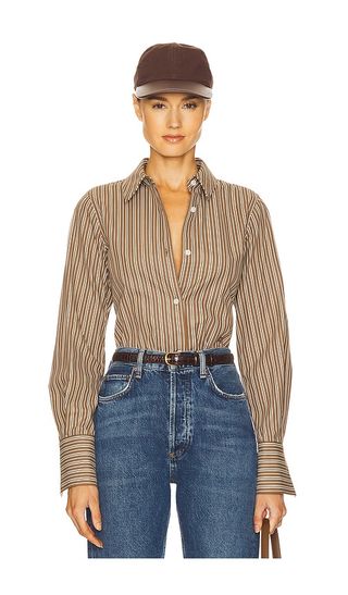 Pinstripe Pinstripe Poplin Fitted Shirt