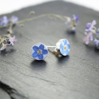 Silver and Birch Forget Me Not Earrings