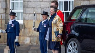 Princess Anne, The Princess Royal at the Palace of Holyroodhouse following a National Service of Thanksgiving and Dedication to the coronation of King Charles III and Queen Camilla