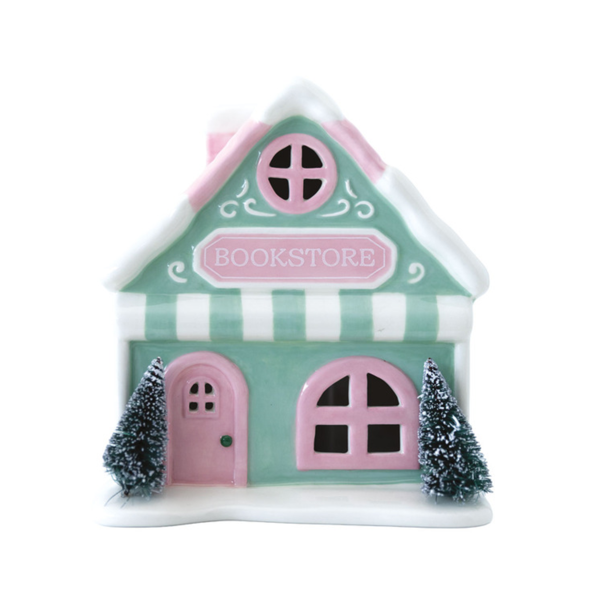 nostalgic Christmas village bookstore