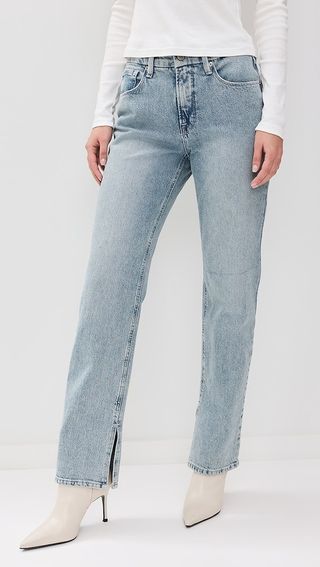 Good American Good Icon Inseam Slit Jeans