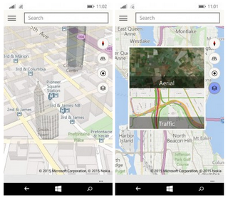 Maps preview on Windows 10 Mobile