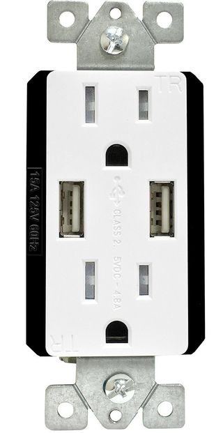 Topgreener TU21548A Smart Dual USB Charger Outlet