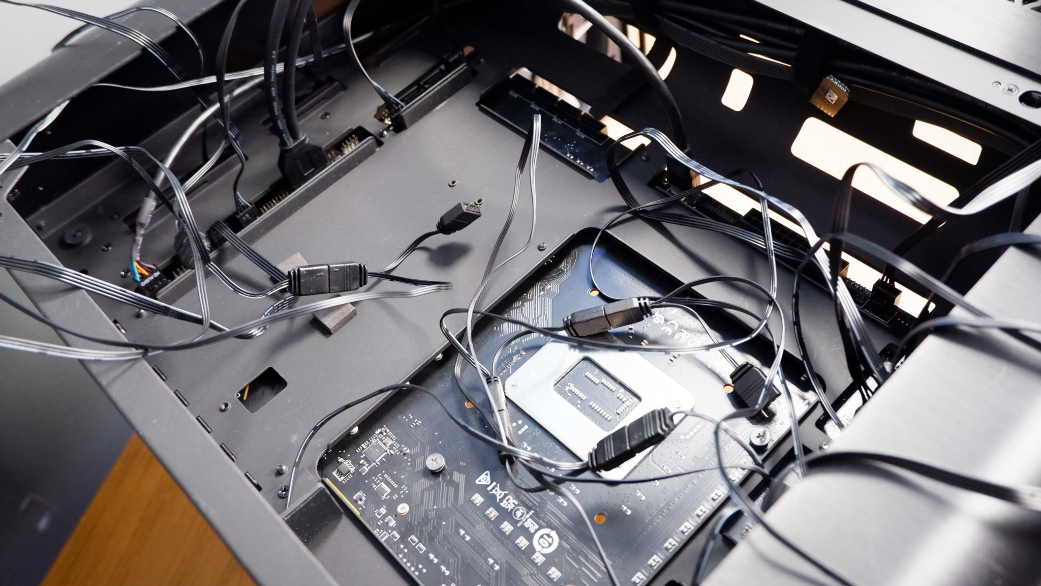 A gaming PC using MSI's Back-Connect 'Project Zero' components to create a nearly cable-free design.