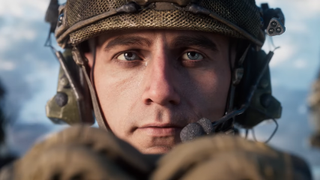 A soldier looks out over the Verdansk map, as a single tear rolls down his cheek.