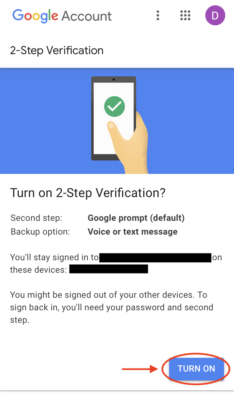 How to set up two-factor authentication on Gmail using your phone