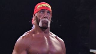 Hulk hogan in bandana against Triple H