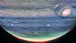 Researchers using NASA's James Webb Space Telescope's NIRCam (Near-Infrared Camera) have discovered a high-speed jet stream sitting over Jupiter's equator, above the main cloud decks. At a wavelength of 2.12 microns, which observes between altitudes of about 12-21 miles (20-35 kilometers) above Jupiter's cloud tops, researchers spotted several wind shears, or areas where wind speeds change with height or with distance, which enabled them to track the jet.