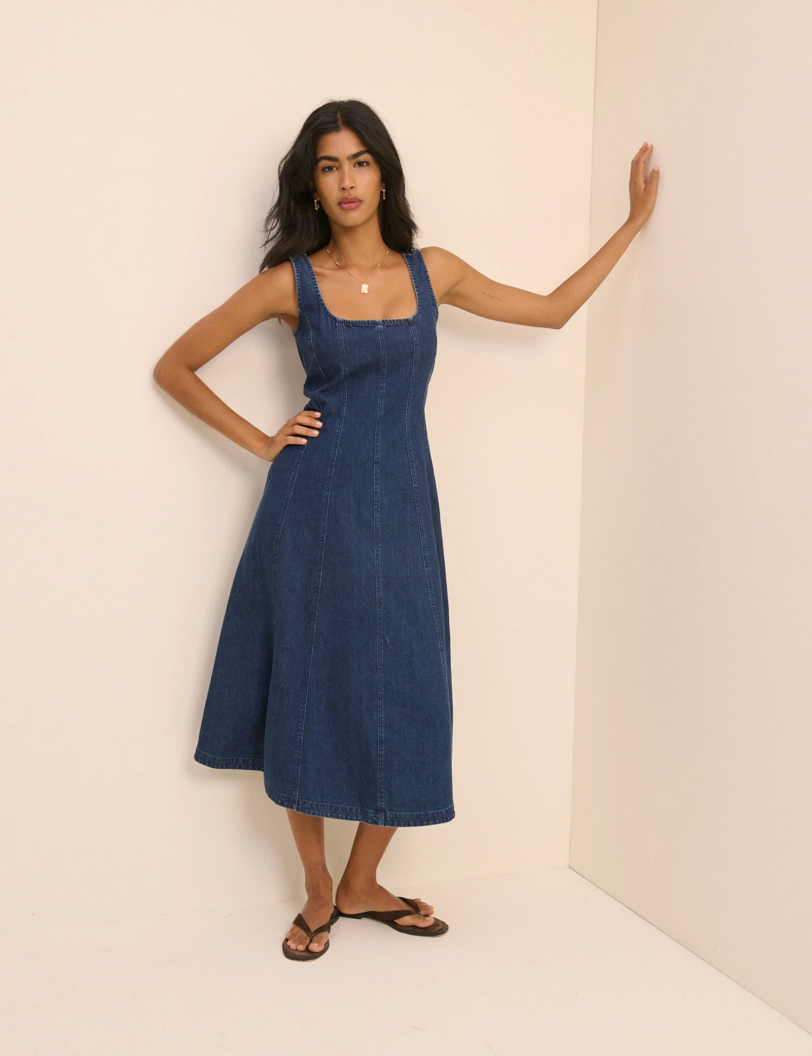 Nobody's Child, Dark Wash Denim Rowe Midi Dress