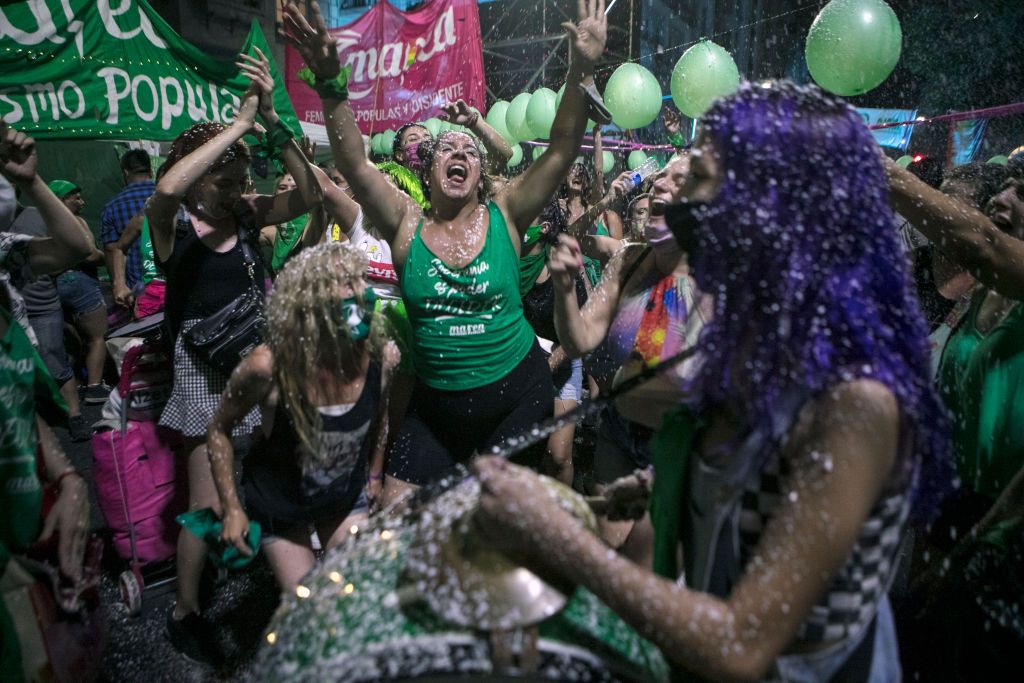 Pro-abortion protesters in Argentina.