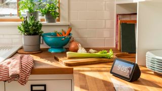 Amazon Echo Show 5 on kitchen counter