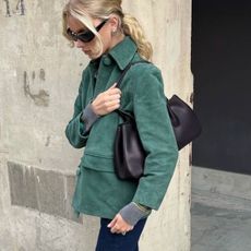 Elsa Hosk wearing The Row alger tote