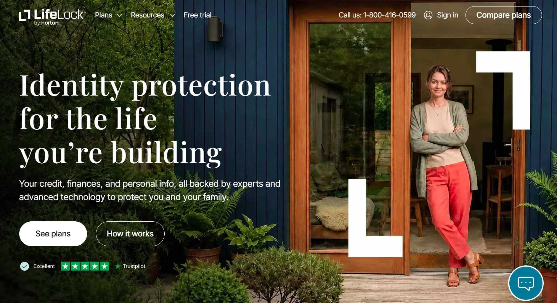 A screen capture of the LifeLock home page