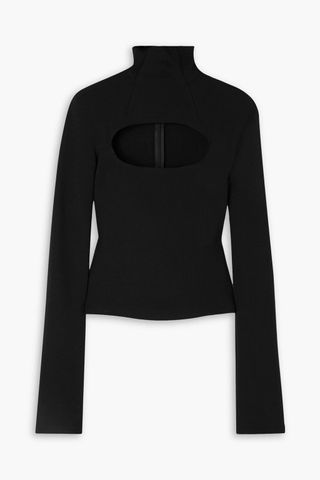 Cutout Jersey Turtleneck Top