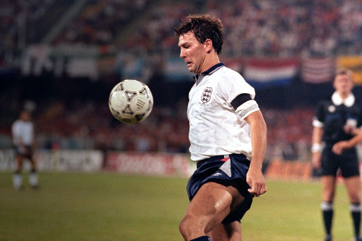 Bryan Robson of England in action at the 1990 World Cup