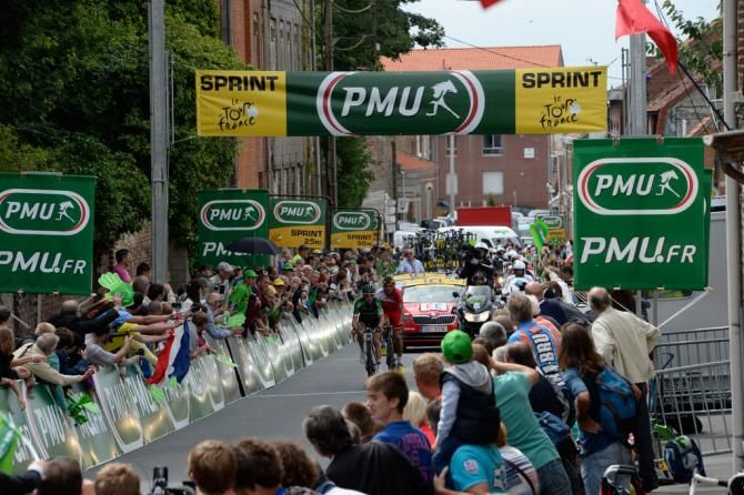 Thomas Voeckler (Europcar) wins the intermediate sprint