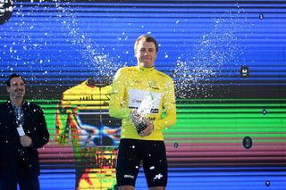 Edvald Boasson Hagen (Dimension Data) takes the first leader's jersey at Volta a la Communitat Valenciana after winning the time trial