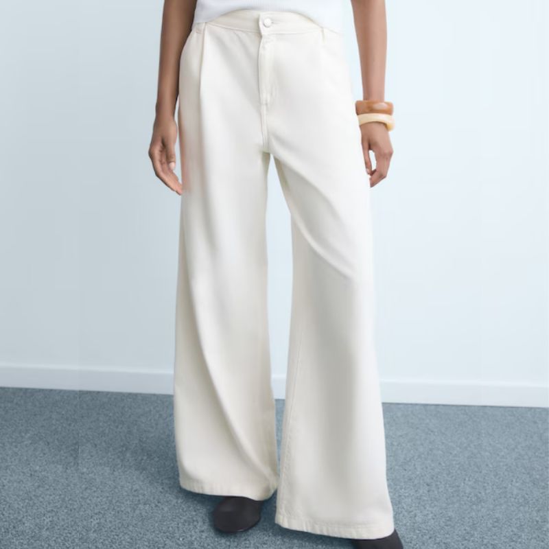 white wide leg jeans