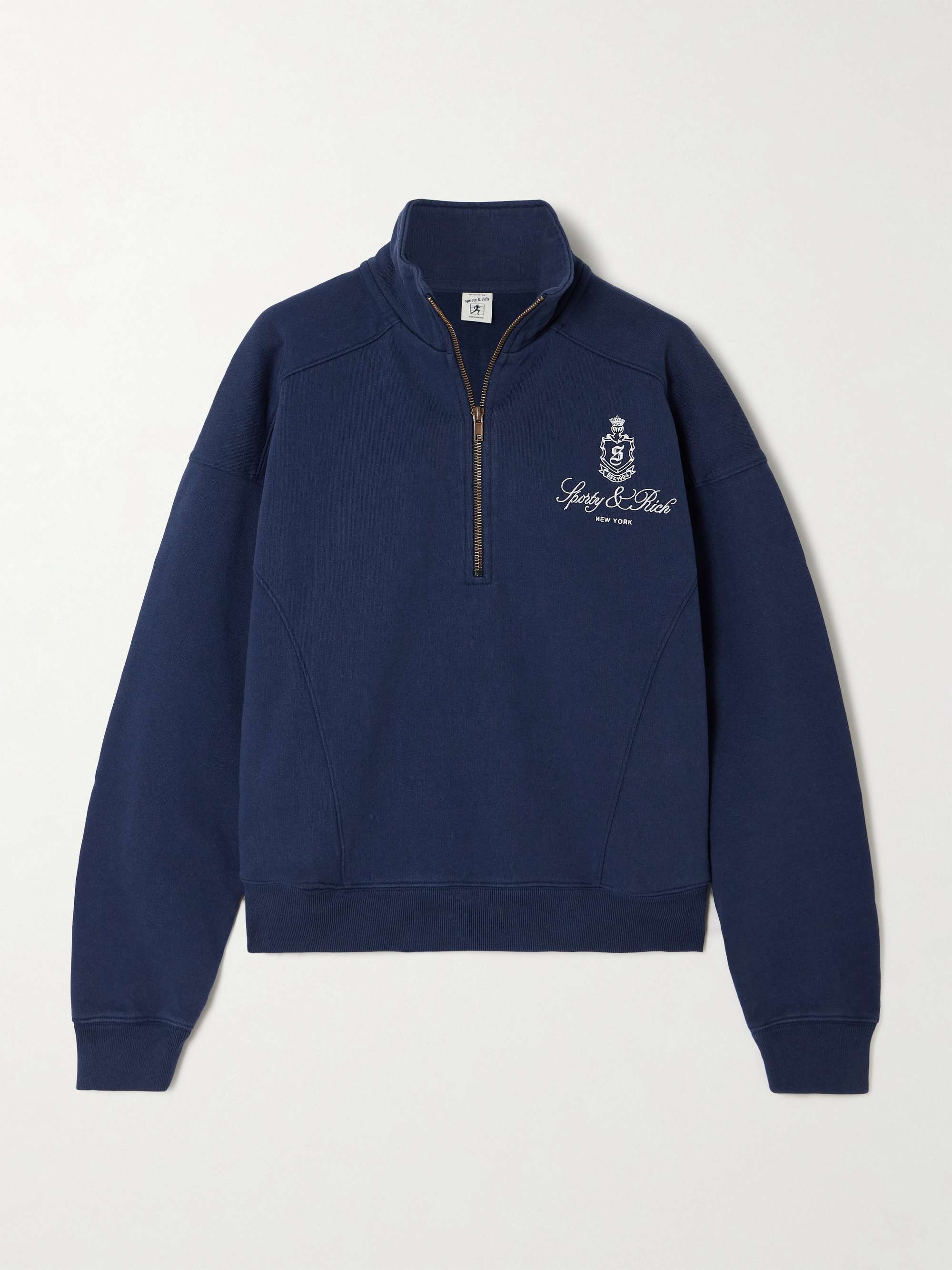 Vendome Embroidered Cotton-Jersey Sweatshirt