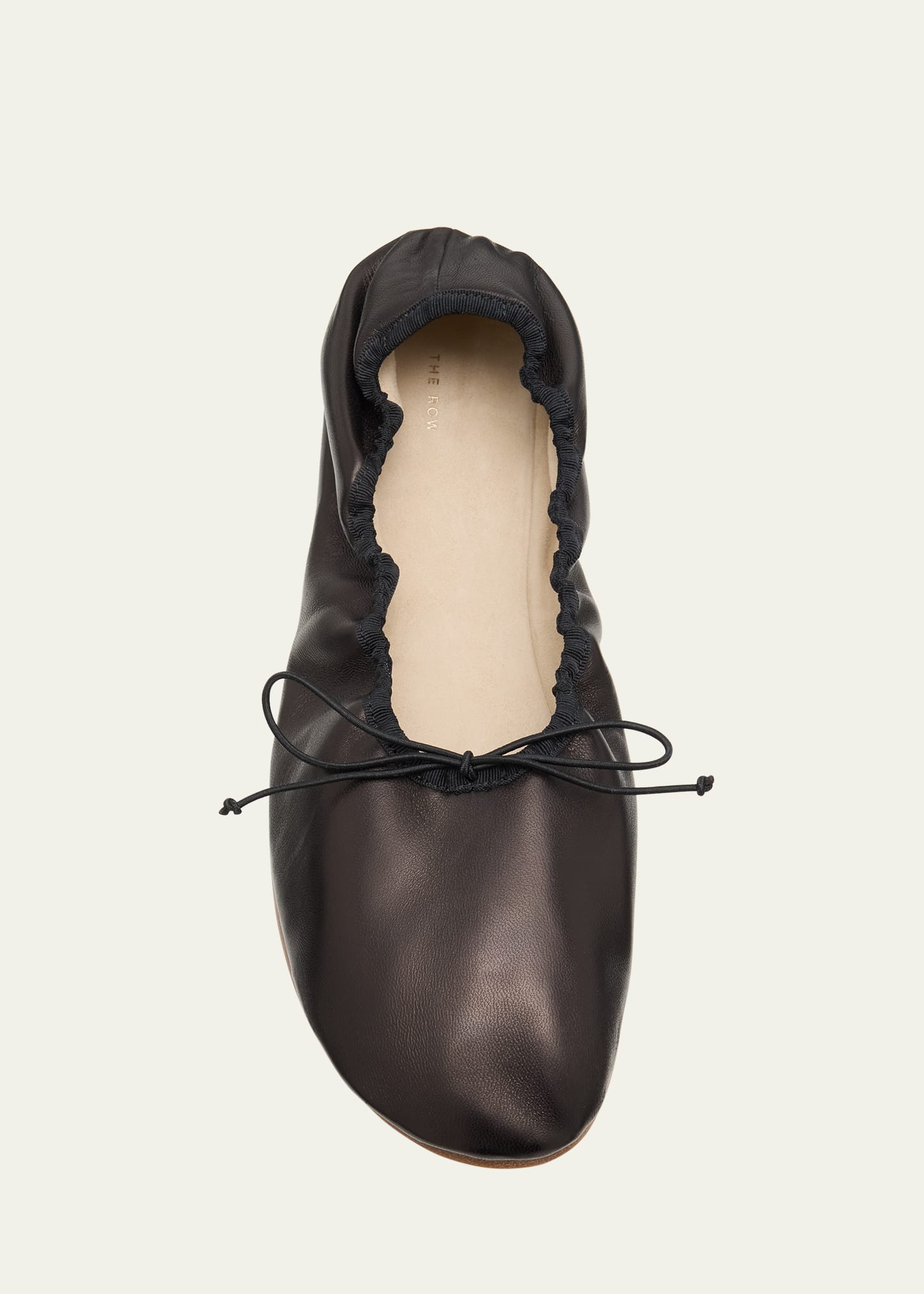 The Row, Leather Bow Ballerina Flats
