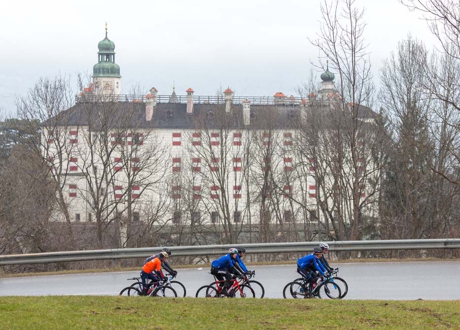 The Italian national team riding the Worlds course
