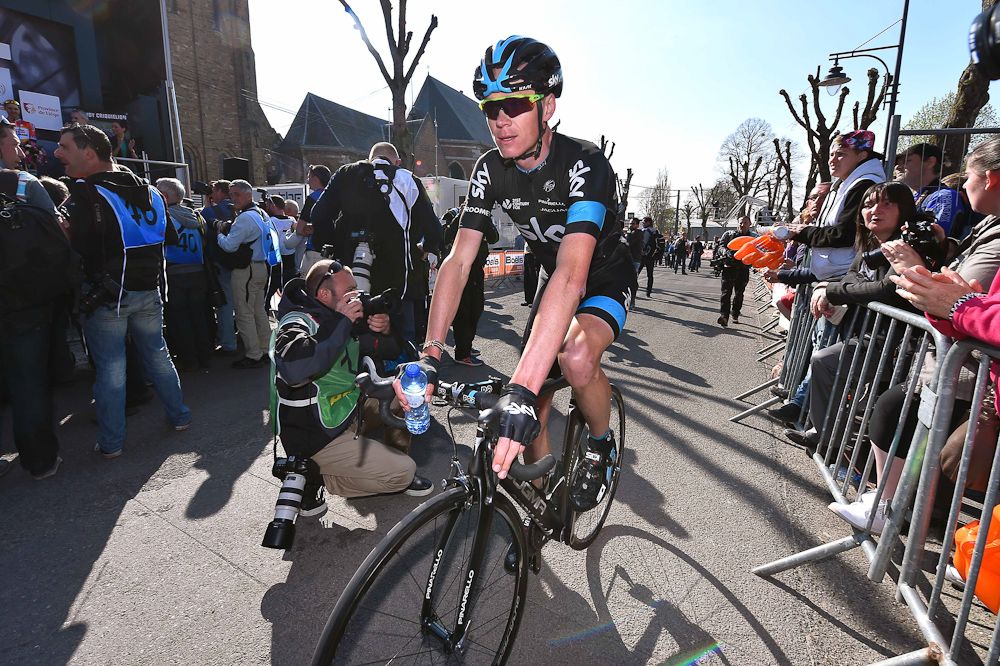 Chris Froome (Team Sky) at the finish after his crash.