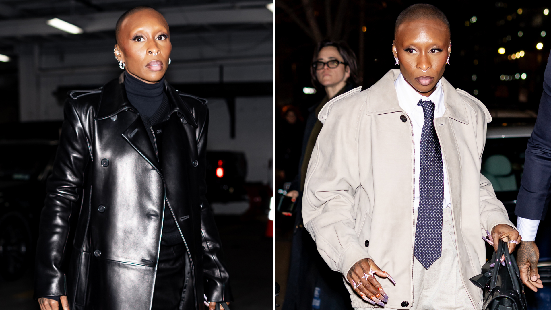Cynthia Erivo wore two winter looks in New York City
