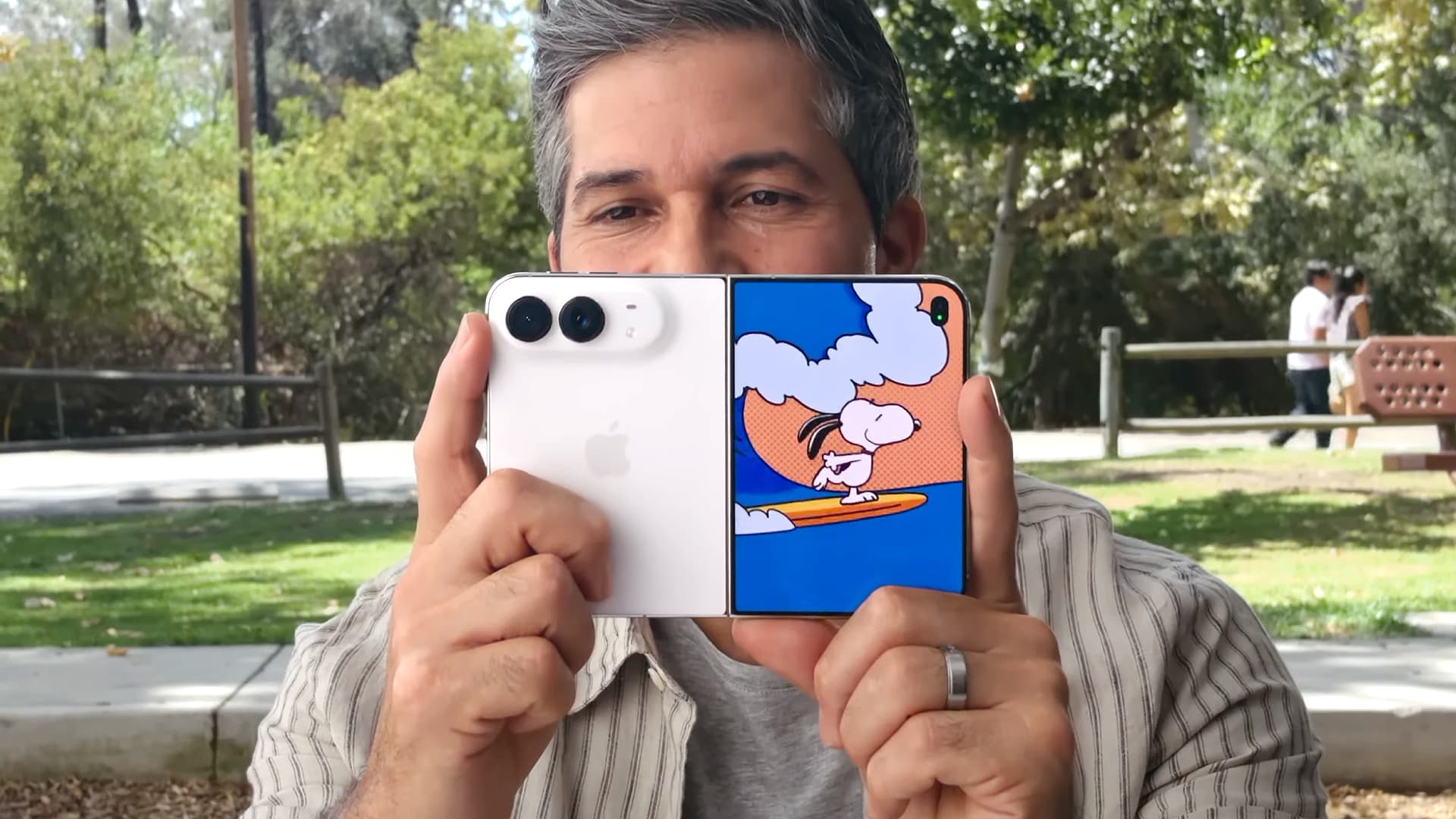 A picture being taken using Apple's iPhone Duo.
