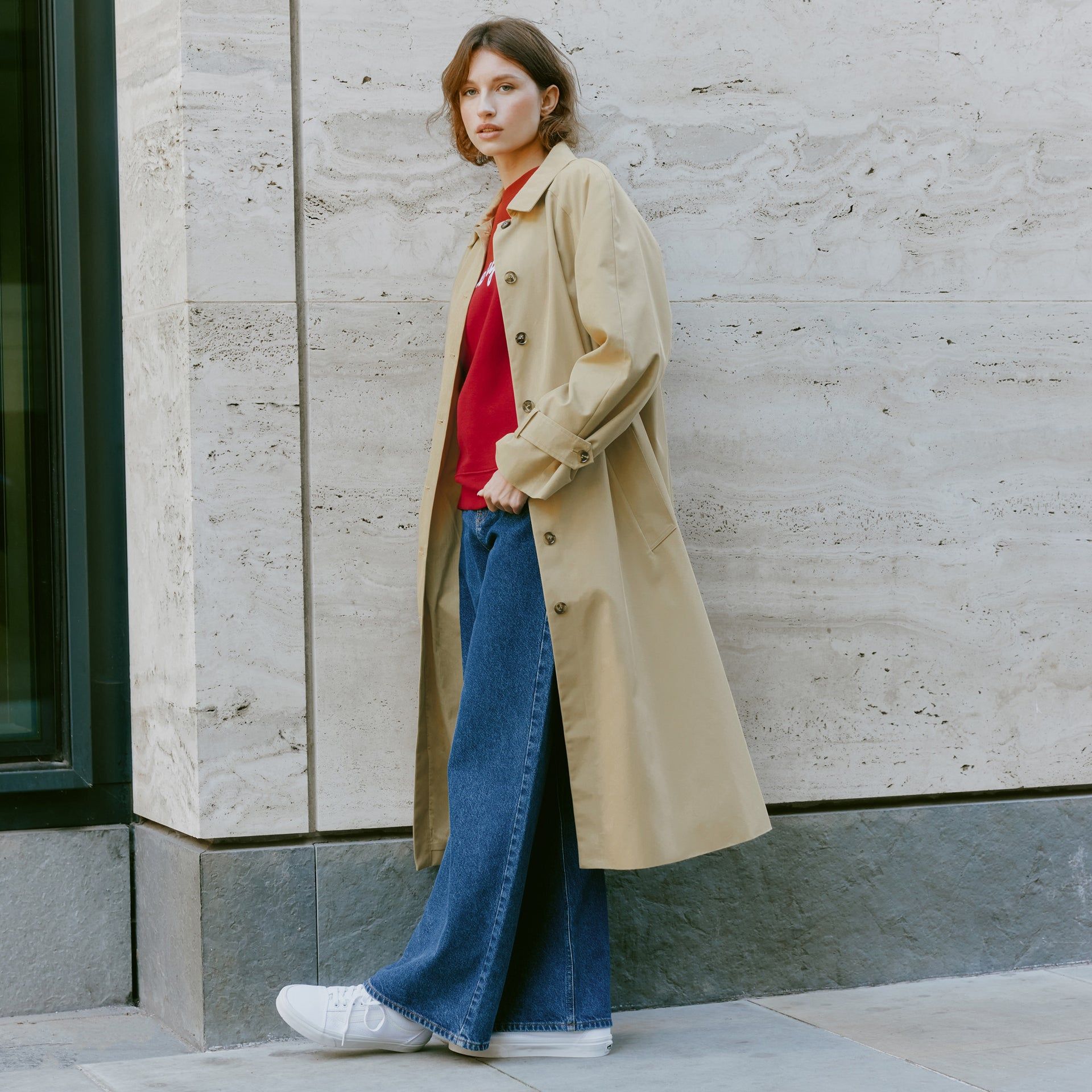 Single Breasted Trench Coat - 8