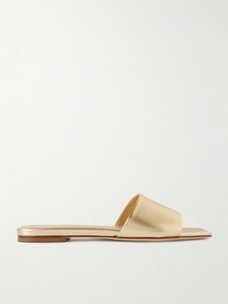 Anna Metallic Leather Slides